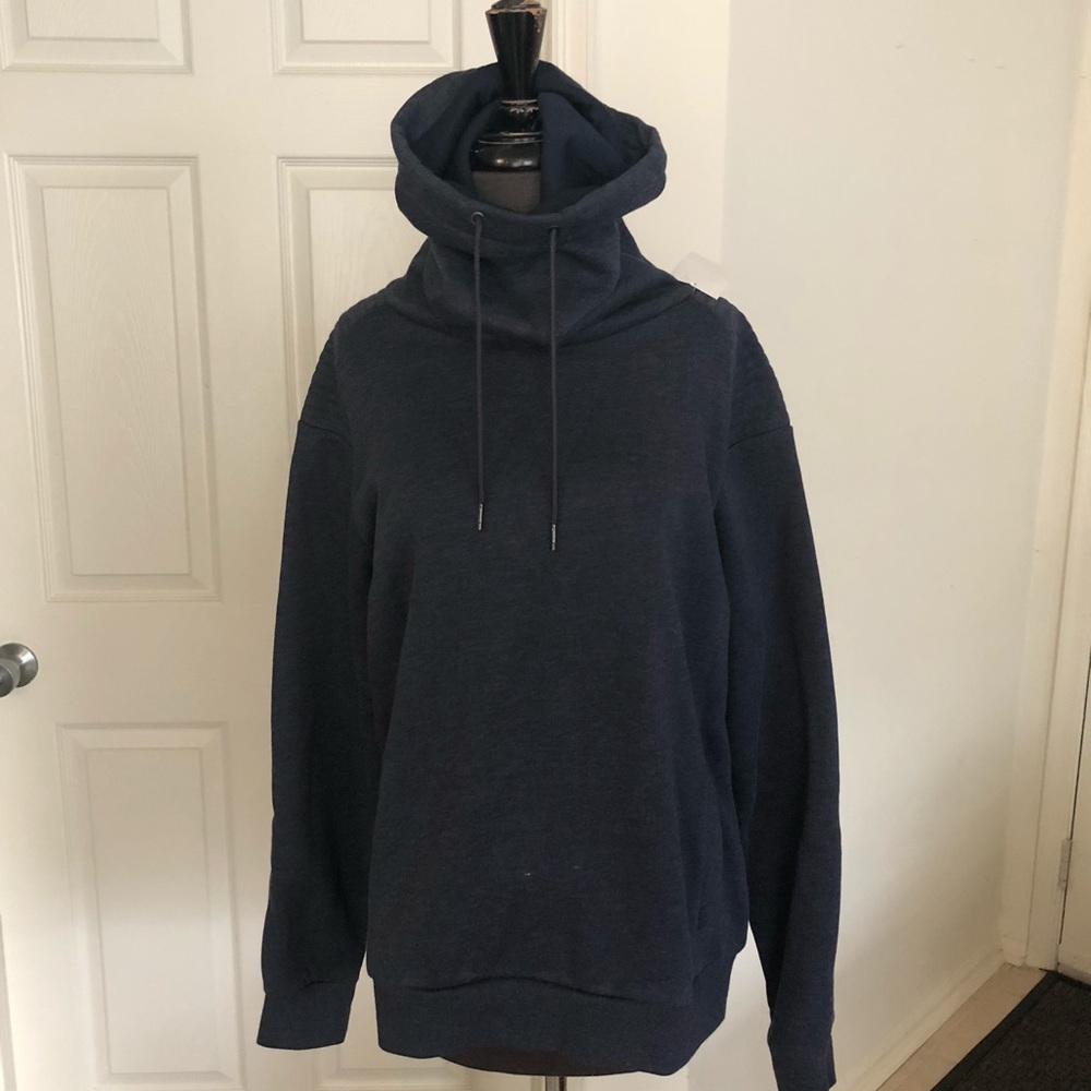 NAVY BLUE NECK HOODIE
